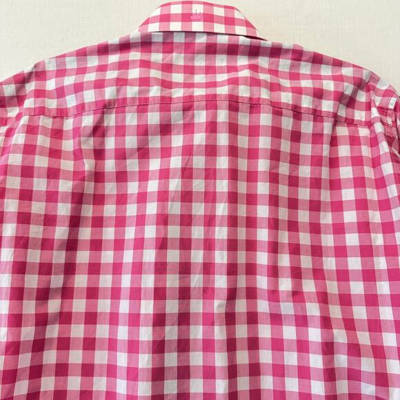 BERTIGO Pepe 52 Cotton Designer Shirt Men's Size XL Pink White Check NWOT - Picture 6 of 16